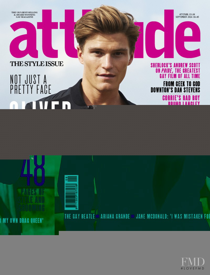 Oliver Cheshire featured on the Attitude UK cover from September 2014
