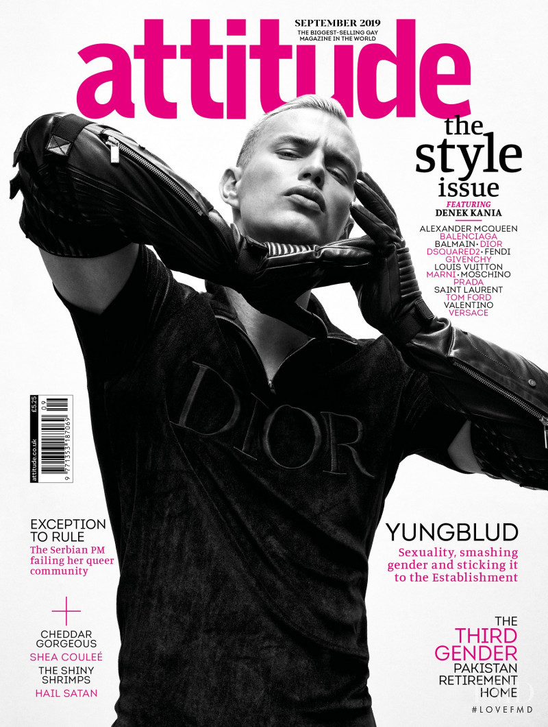 Denek Kania featured on the Attitude UK cover from September 2019