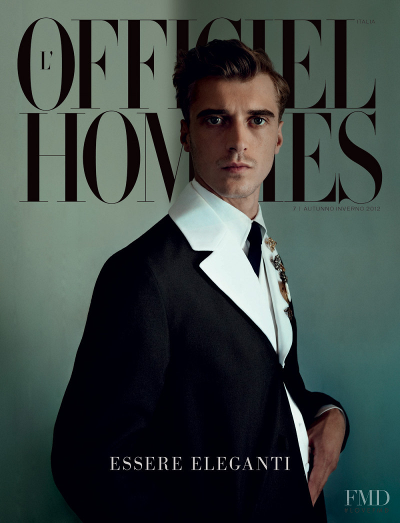 Clement Chabernaud featured on the L\'Officiel Hommes Italy cover from September 2012