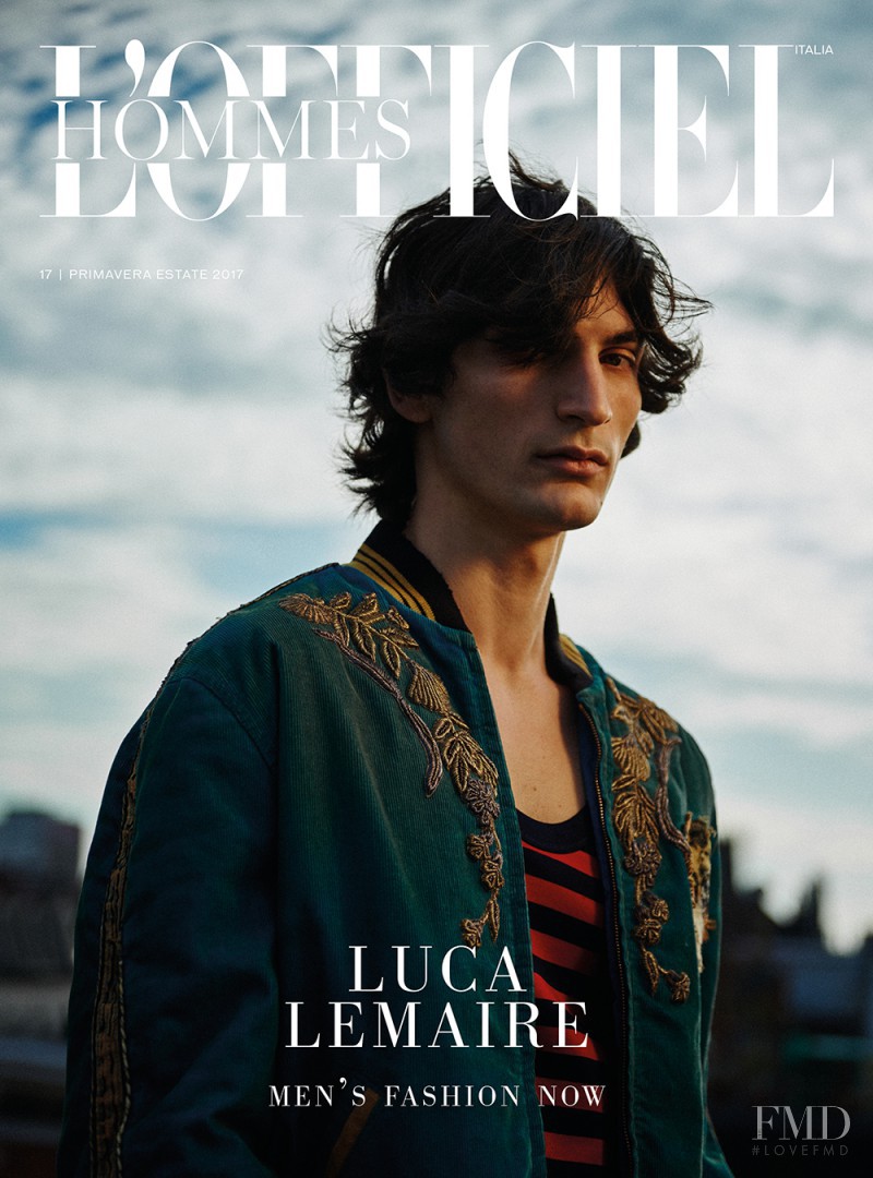 Luca Lemaire featured on the L\'Officiel Hommes Italy cover from February 2017