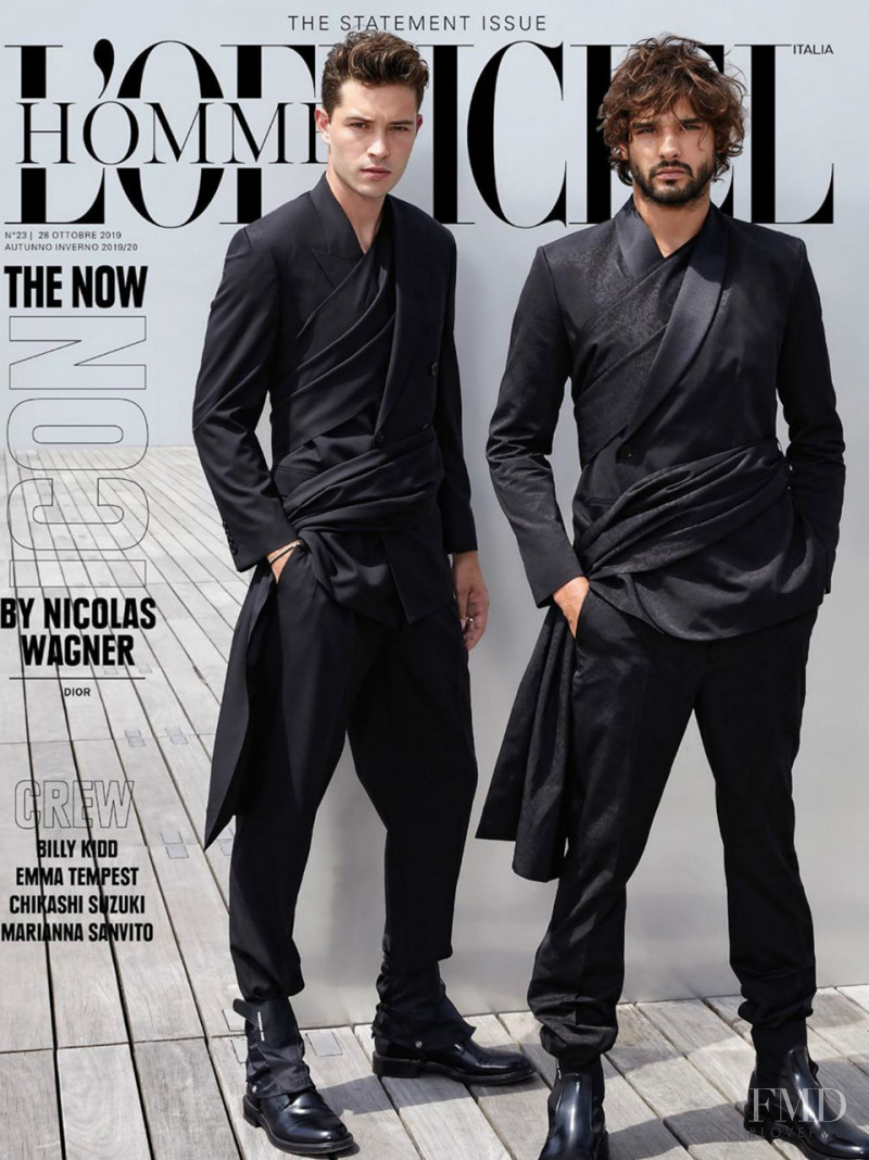 Marlon Teixeira, Francisco Lachowski featured on the L\'Officiel Hommes Italy cover from October 2019