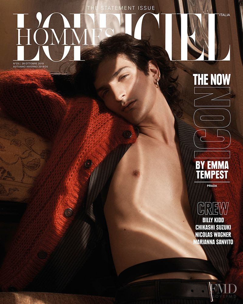 Luca Lemaire featured on the L\'Officiel Hommes Italy cover from October 2019