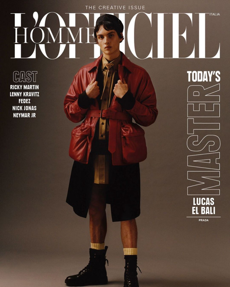 Lucas El Bali featured on the L\'Officiel Hommes Italy cover from April 2020