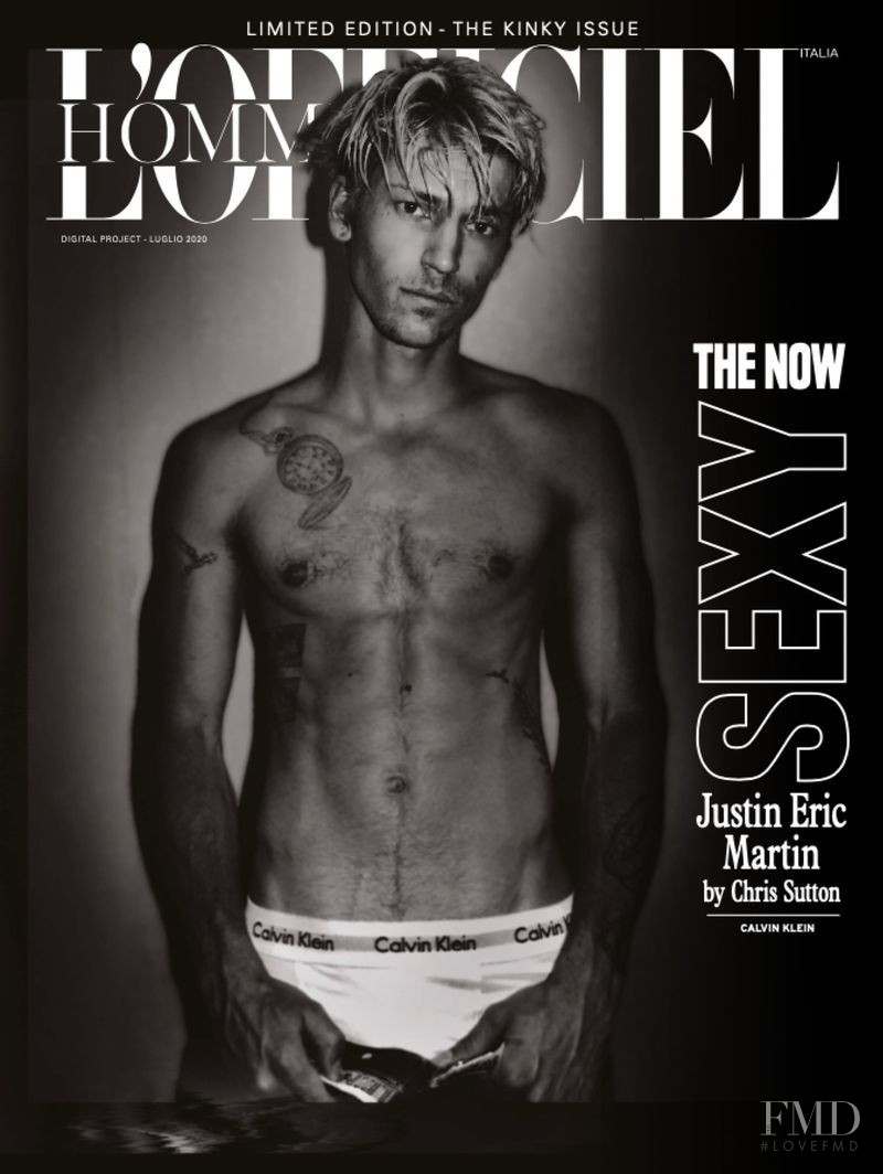 Justin Eric Martin featured on the L\'Officiel Hommes Italy cover from July 2020