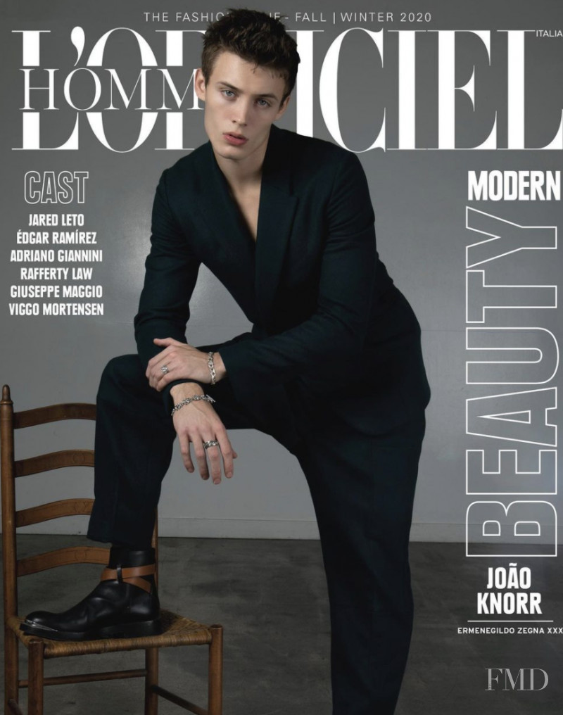Joao Knorr featured on the L\'Officiel Hommes Italy cover from November 2020