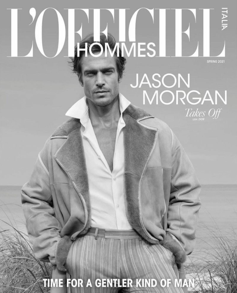 Jason Morgan featured on the L\'Officiel Hommes Italy cover from March 2021