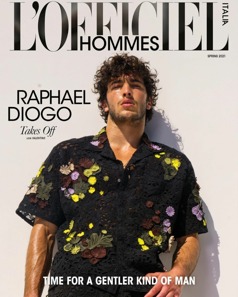 Raphael Diogo featured on the L\'Officiel Hommes Italy cover from March 2021
