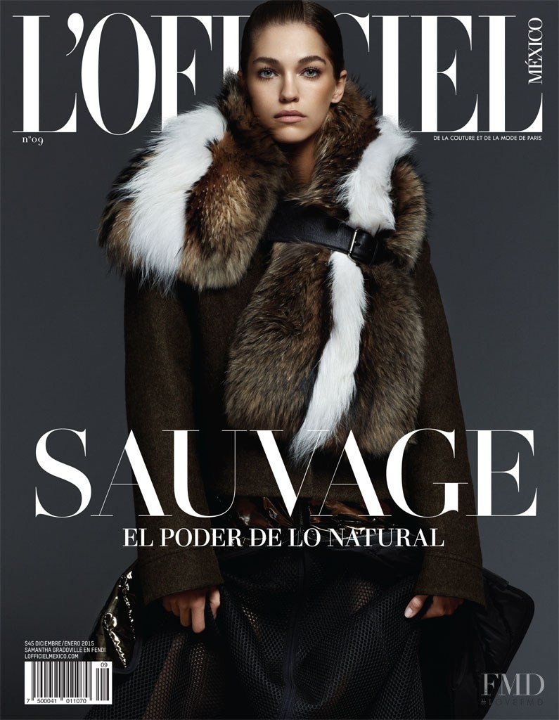 Samantha Gradoville featured on the L\'Officiel Mexico cover from December 2014
