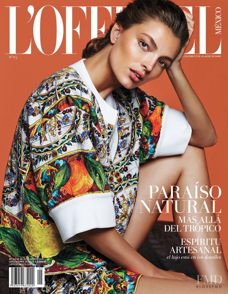 Carola Remer featured on the L\'Officiel Mexico cover from July 2014
