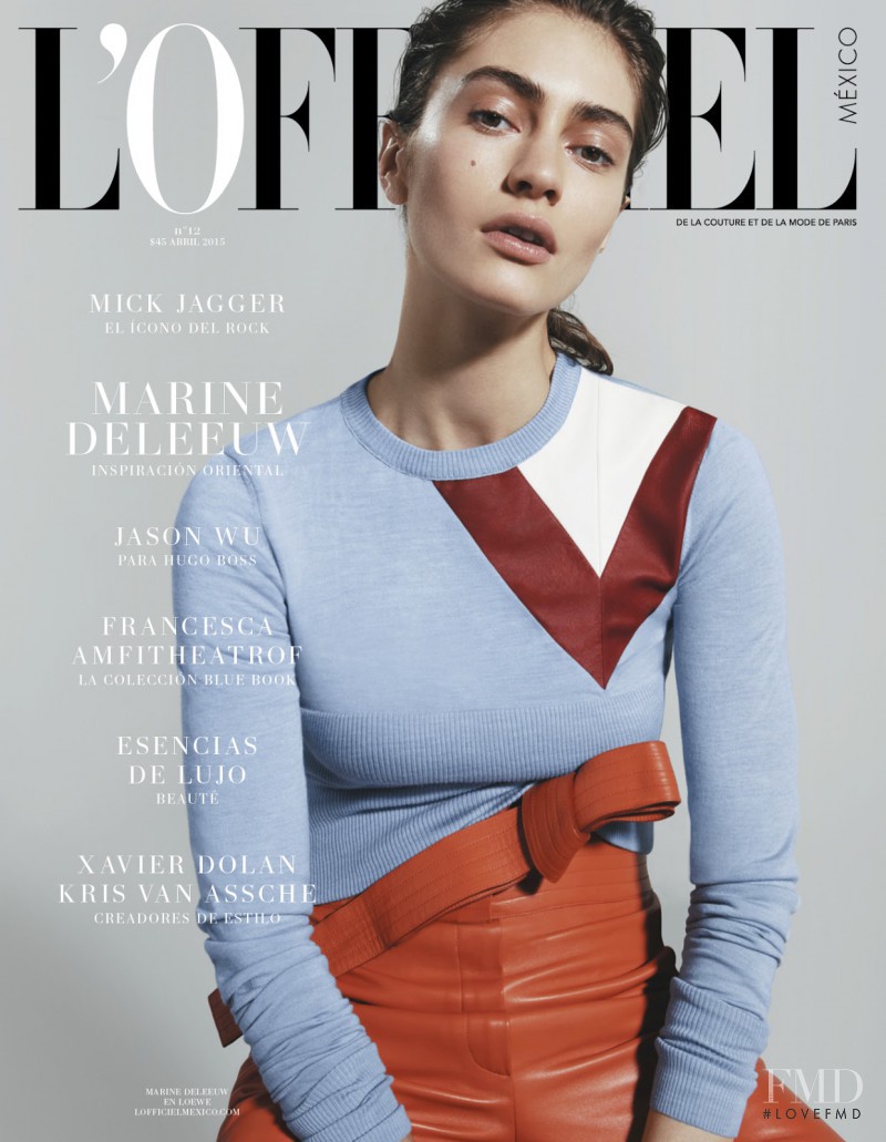 Marine Deleeuw featured on the L\'Officiel Mexico cover from April 2015