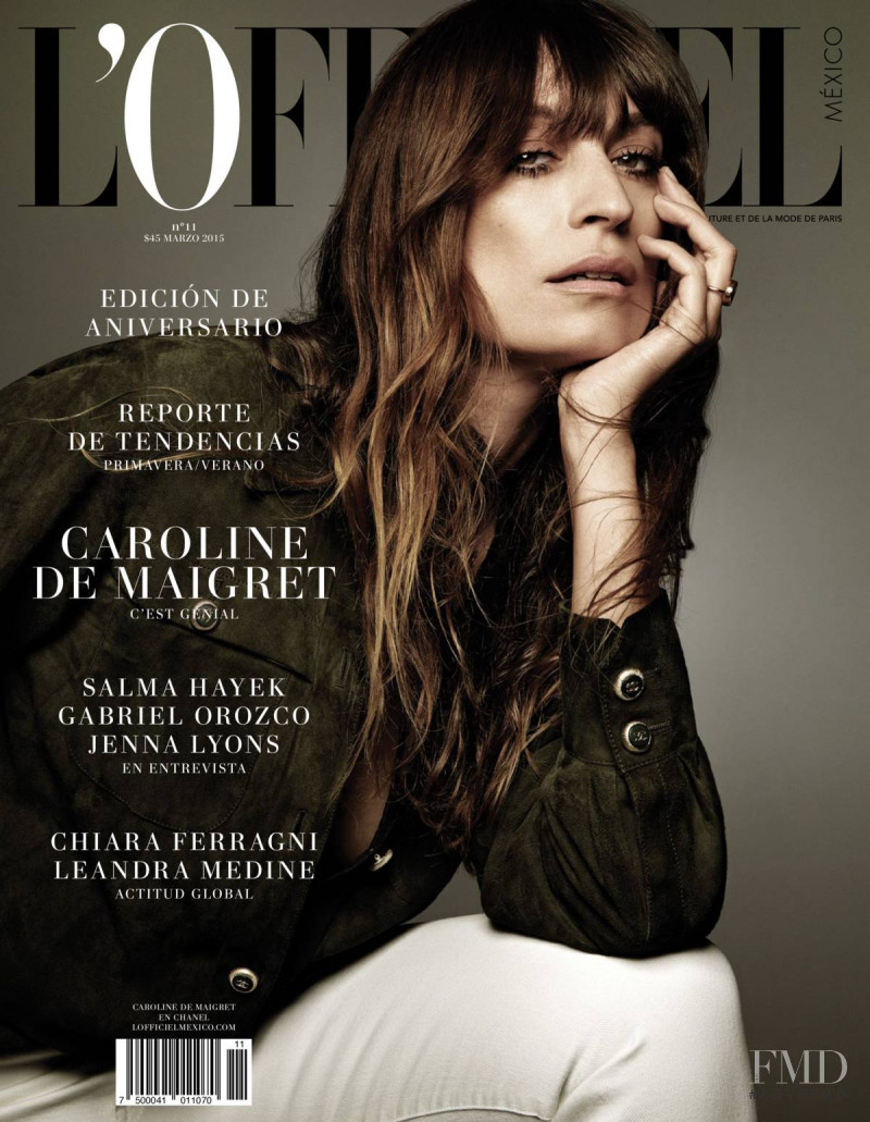 Caroline de Maigret featured on the L\'Officiel Mexico cover from March 2015