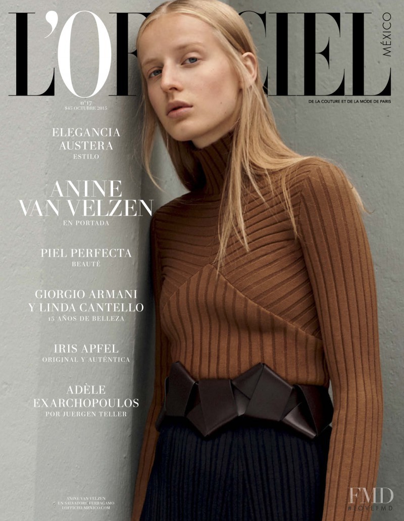 Anine Van Velzen featured on the L\'Officiel Mexico cover from October 2015