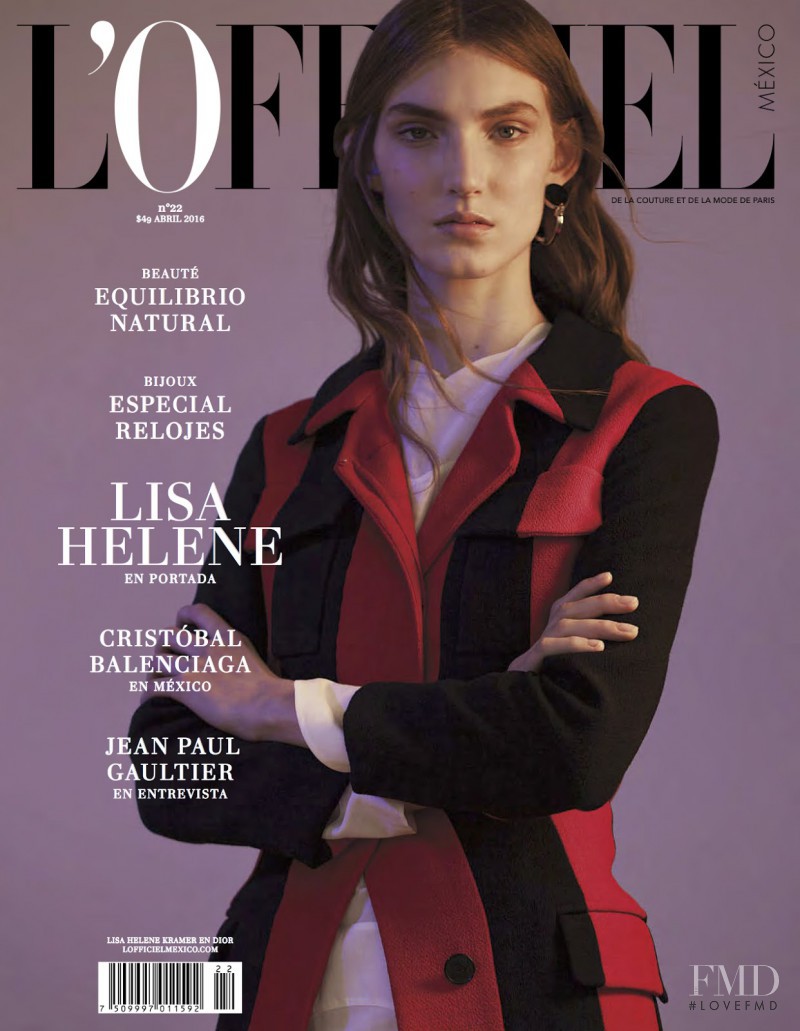 Lisa Helene Kramer featured on the L\'Officiel Mexico cover from April 2016