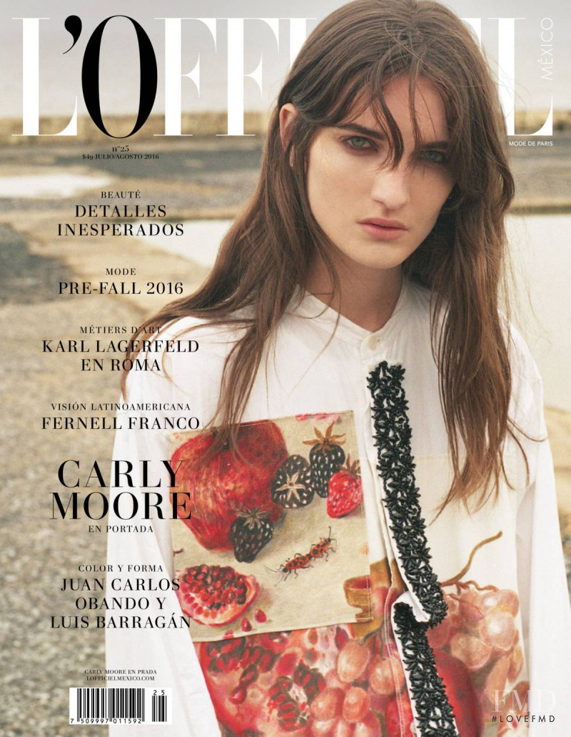 Carly Moore featured on the L\'Officiel Mexico cover from July 2016