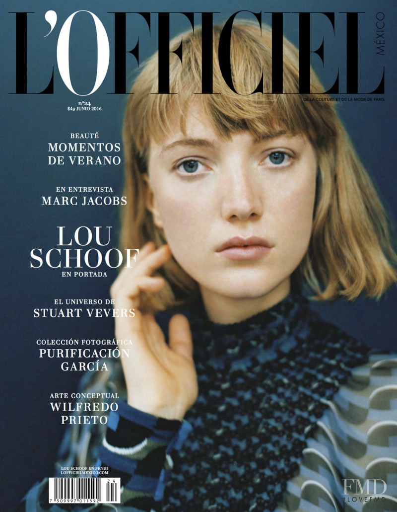 Lou Schoof featured on the L\'Officiel Mexico cover from June 2016