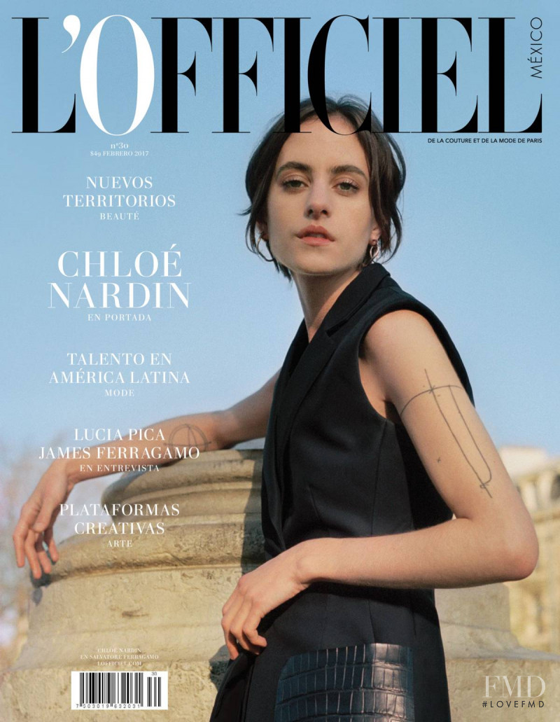 Chloé Nardin featured on the L\'Officiel Mexico cover from February 2017