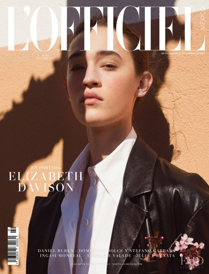 Elizabeth Davison featured on the L\'Officiel Mexico cover from April 2018