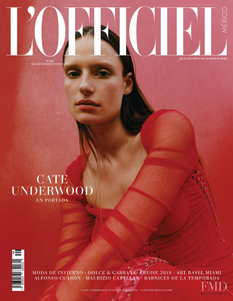 Cate Underwood featured on the L\'Officiel Mexico cover from December 2018