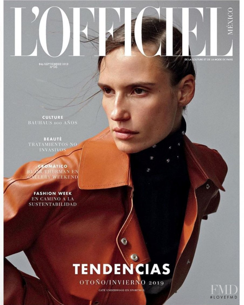 Cate Underwood featured on the L\'Officiel Mexico cover from September 2019