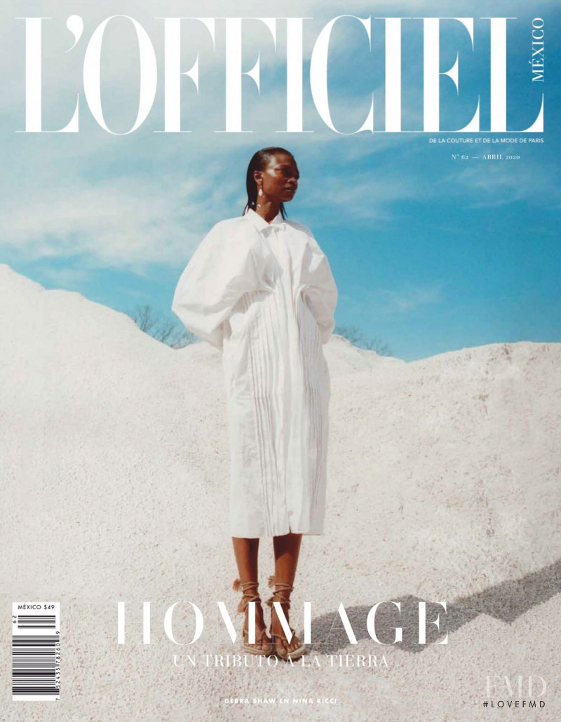 Debra Shaw featured on the L\'Officiel Mexico cover from April 2020