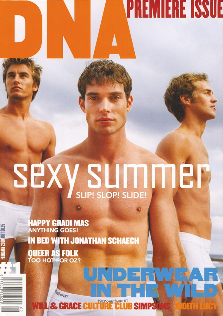 Gareth, Donny, Wes featured on the DNA Australia cover from February 2000
