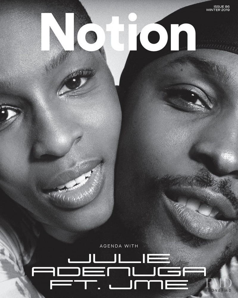 Julie Adenuga featured on the Notion cover from January 2020