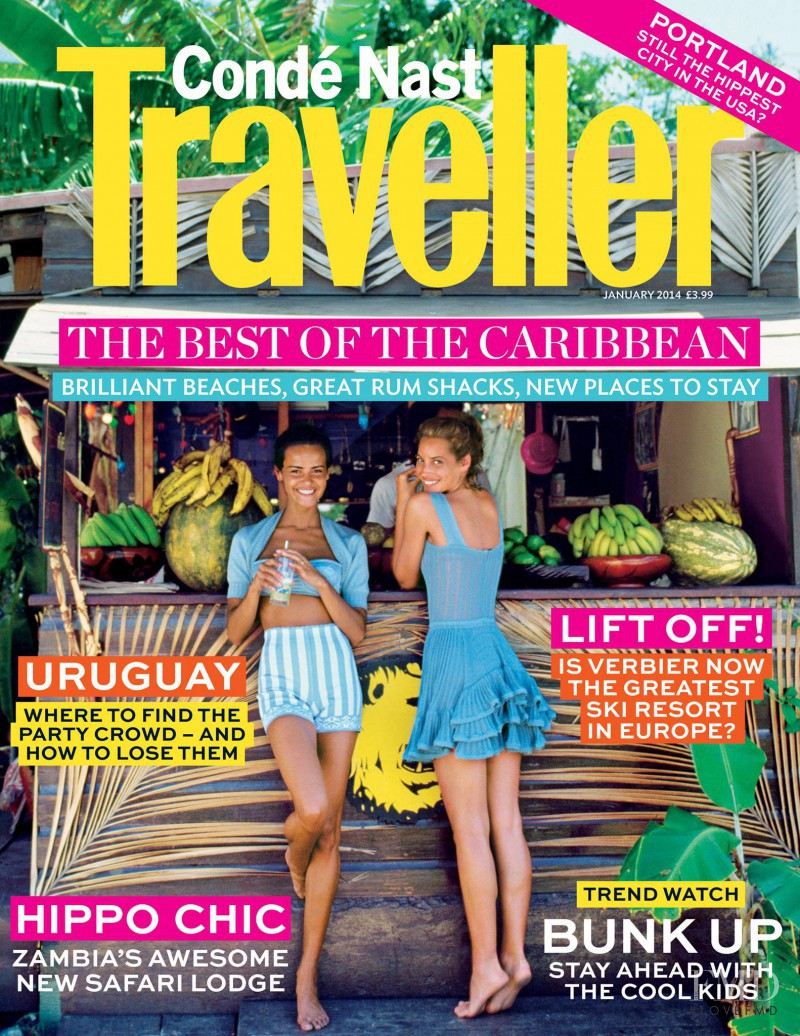 Christy Turlington, Nadege du Bospertus featured on the Condé Nast Traveller UK cover from January 2014