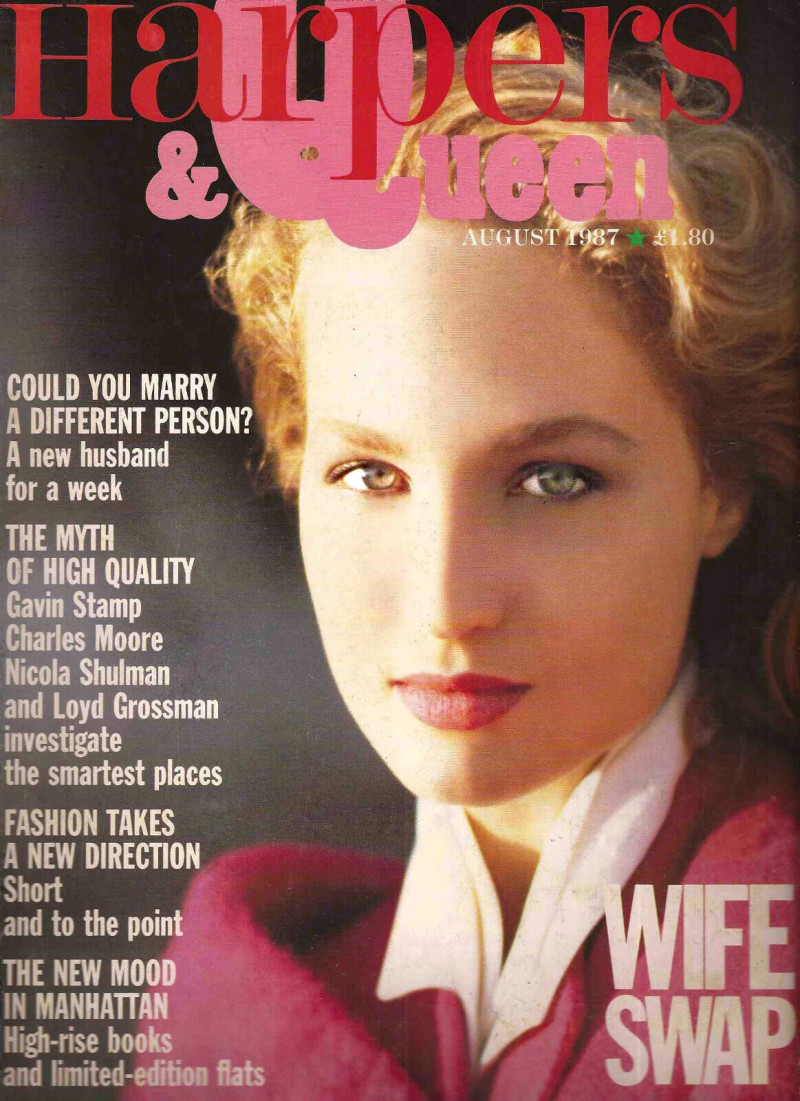 Rebecca Ghiglieri featured on the Harpers & Queen cover from August 1987