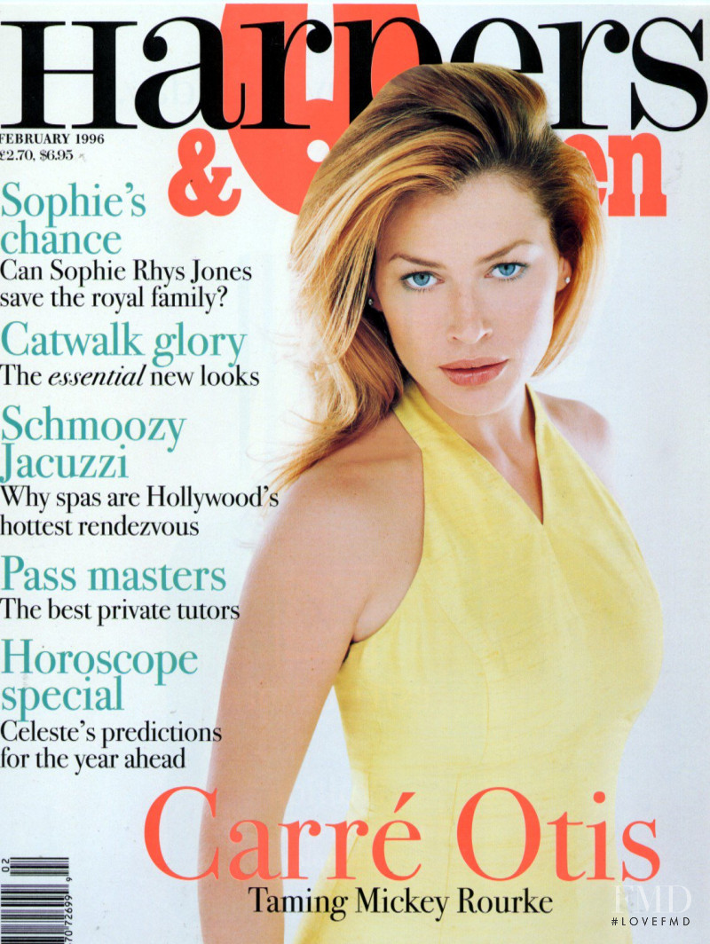 Carre Otis featured on the Harpers & Queen cover from February 1996