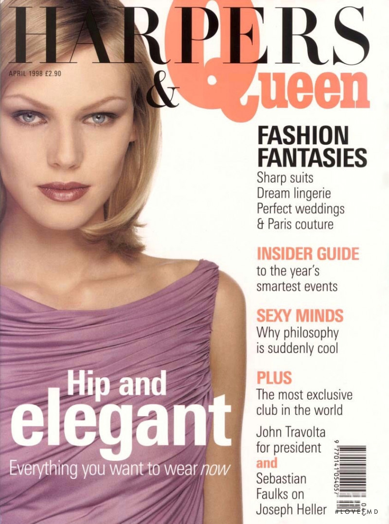 Shirley Mallmann featured on the Harpers & Queen cover from April 1998