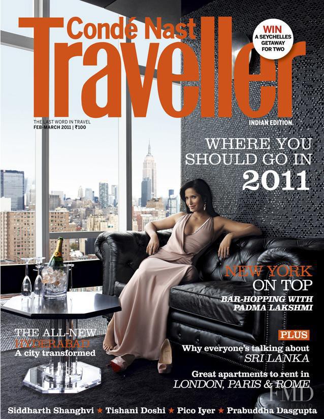 Padma Lakshmi featured on the Condé Nast Traveller India cover from February 2011