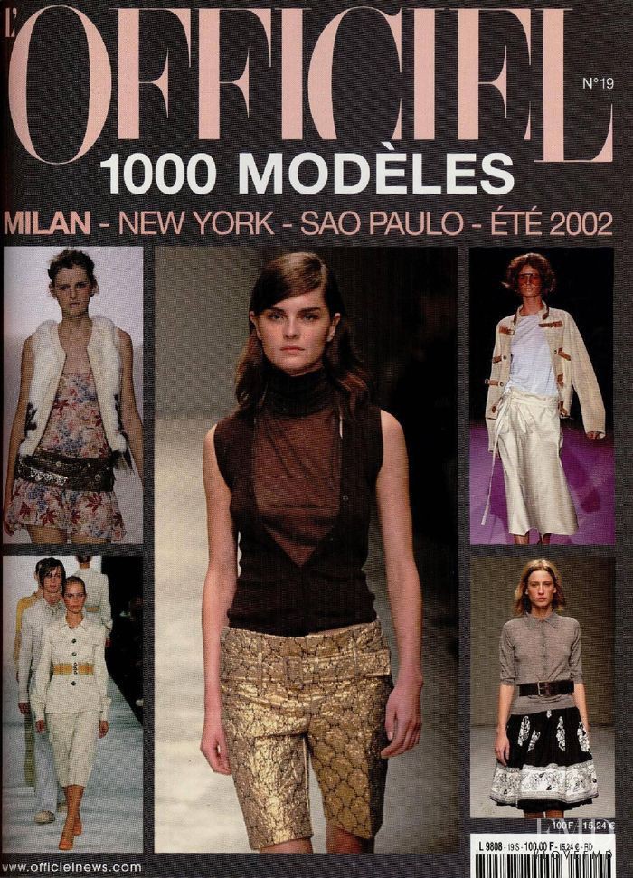  featured on the L\'Officiel 1000 Modeles Milan New York cover from April 2001