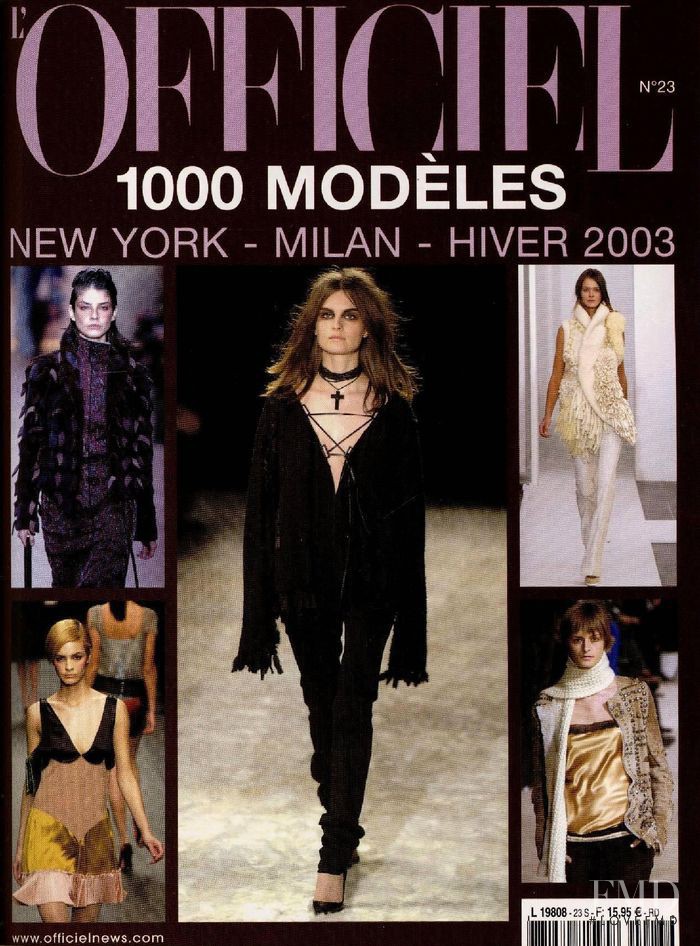  featured on the L\'Officiel 1000 Modeles Milan New York cover from October 2002