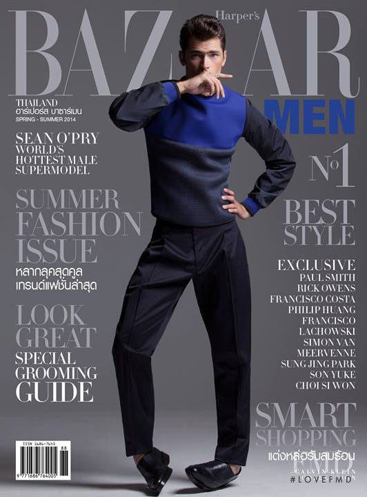 Sean O\'Pry featured on the Harper\'s Bazaar Men Thailand cover from March 2014