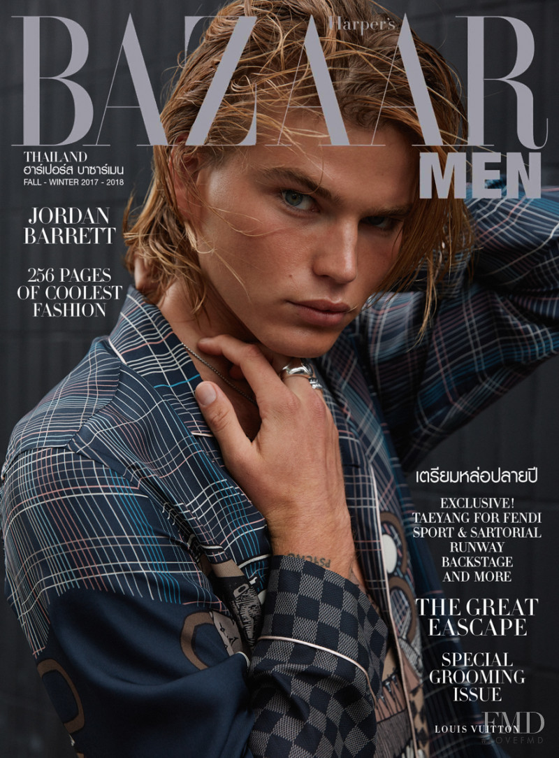 Jordan Barrett featured on the Harper\'s Bazaar Men Thailand cover from September 2017