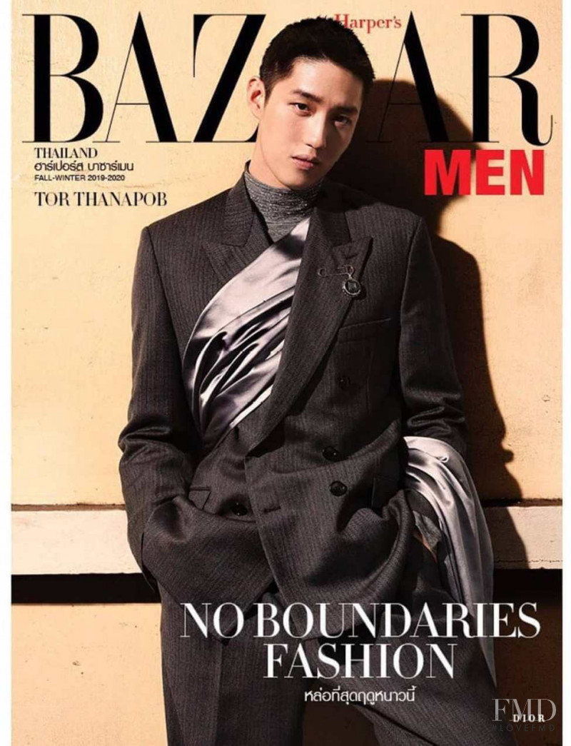Thanapob Lee featured on the Harper\'s Bazaar Men Thailand cover from September 2019