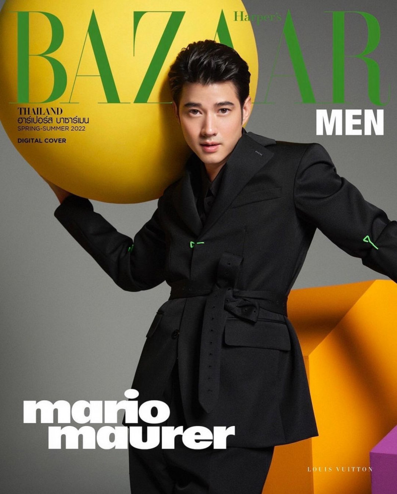 Mario Maurer featured on the Harper\'s Bazaar Men Thailand cover from March 2022