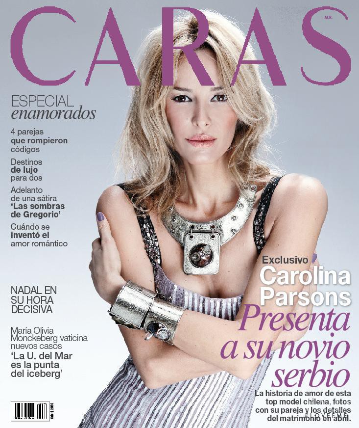 Carolina Parsons featured on the Caras Chile cover from February 2013