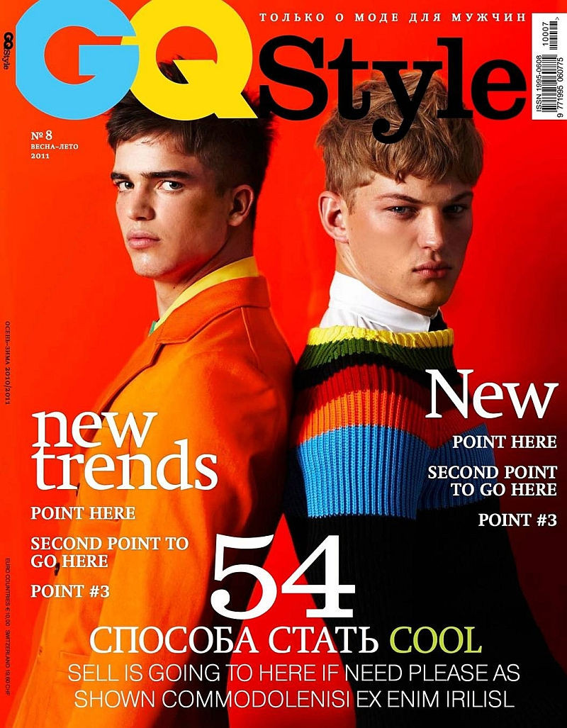 Sebastian Sauvé, River Viiperi featured on the GQ Style Russia cover from March 2011