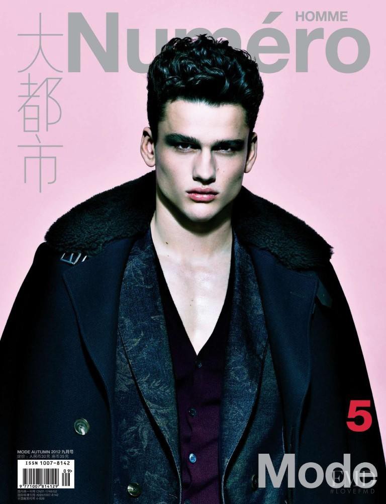 Simon Nessman featured on the Numéro Homme China cover from September 2012