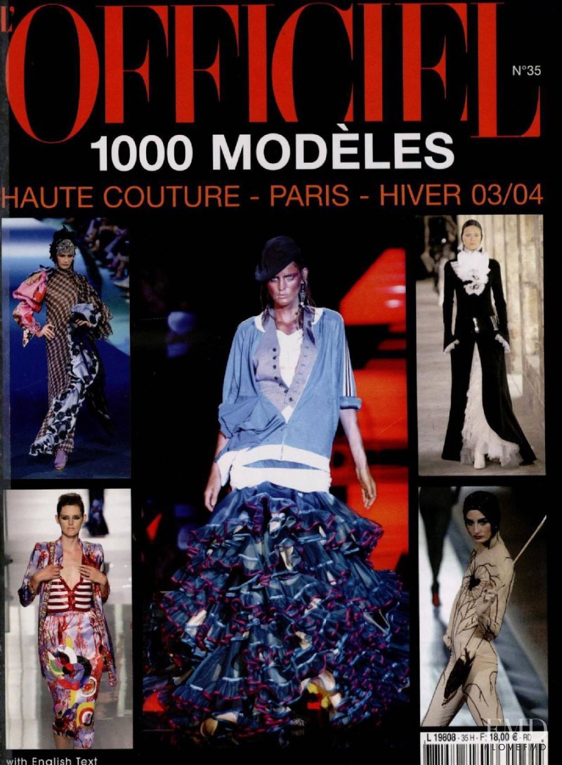  featured on the L\'Officiel 1000 Modele Haute Couture cover from October 2002