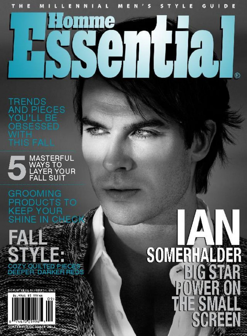 Ian Somerhalder featured on the Essential Homme cover from September 2012