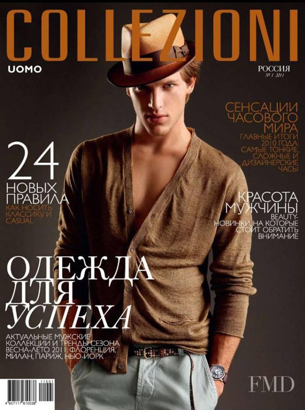 Rafael Lacchine featured on the Collezioni Uomo Russia cover from January 2011