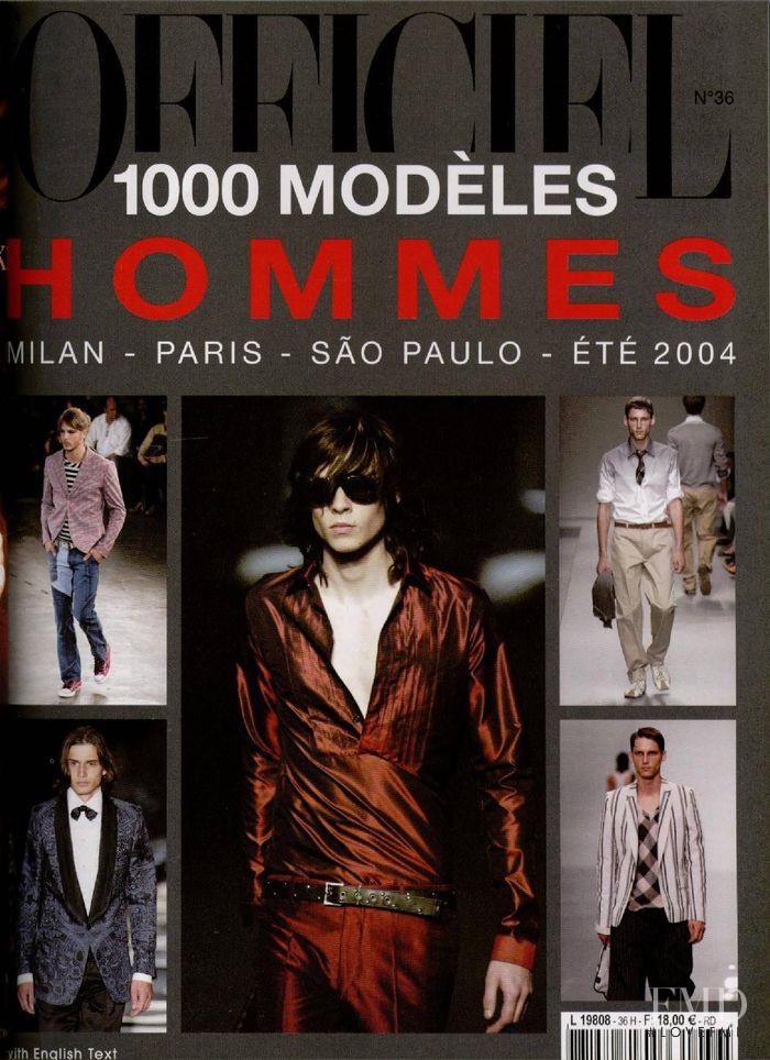  featured on the L\'Officiel 1000 Modele Hommes cover from May 2003