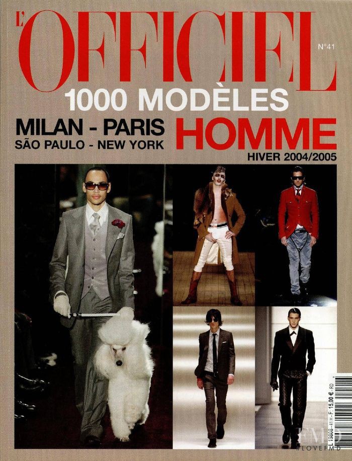  featured on the L\'Officiel 1000 Modele Hommes cover from November 2003