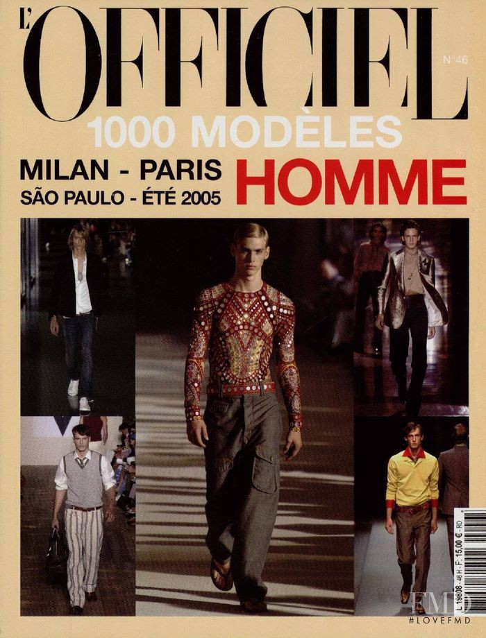  featured on the L\'Officiel 1000 Modele Hommes cover from May 2004