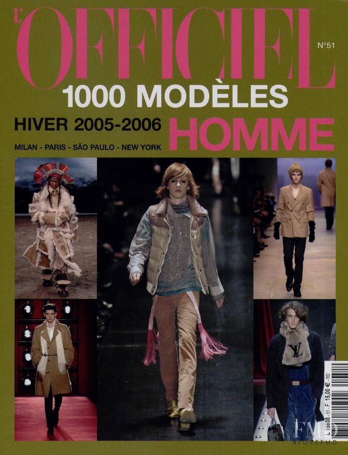  featured on the L\'Officiel 1000 Modele Hommes cover from November 2004