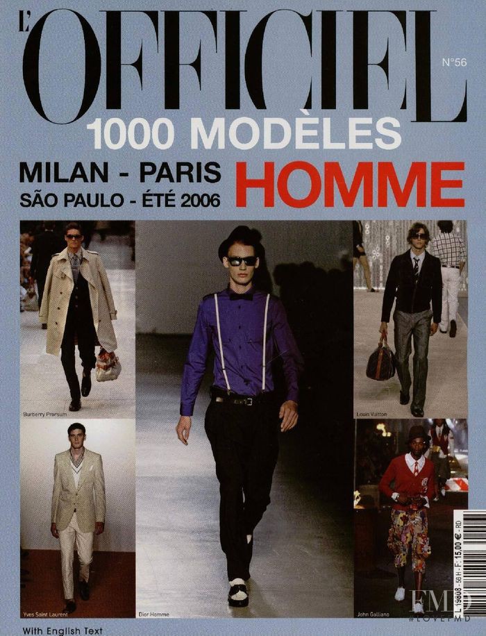  featured on the L\'Officiel 1000 Modele Hommes cover from May 2005