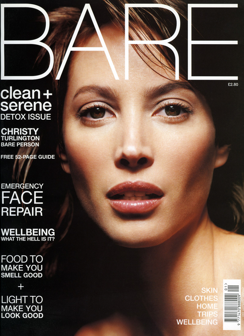 Christy Turlington featured on the Bare Journal cover from January 2001