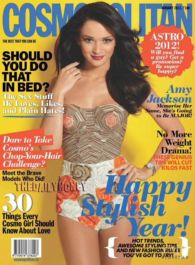 Amy Jackson featured on the Cosmopolitan India cover from January 2012